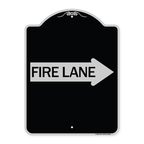 Fire Lane Right Arrow Heavy-Gauge Aluminum Architectural Sign, 24" x 18", BS-1824-24391